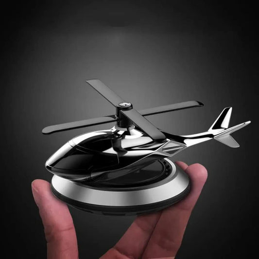 Solar Powered Rotating Helicopter Car Dashboard Accessory with Aroma Diffuser – Decorative Car Interior Toy