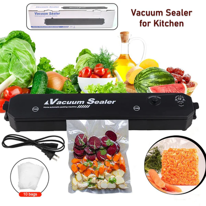 Vacuum Sealer Machine with 10 Vacuum Bags – Compact Food Preservation System
