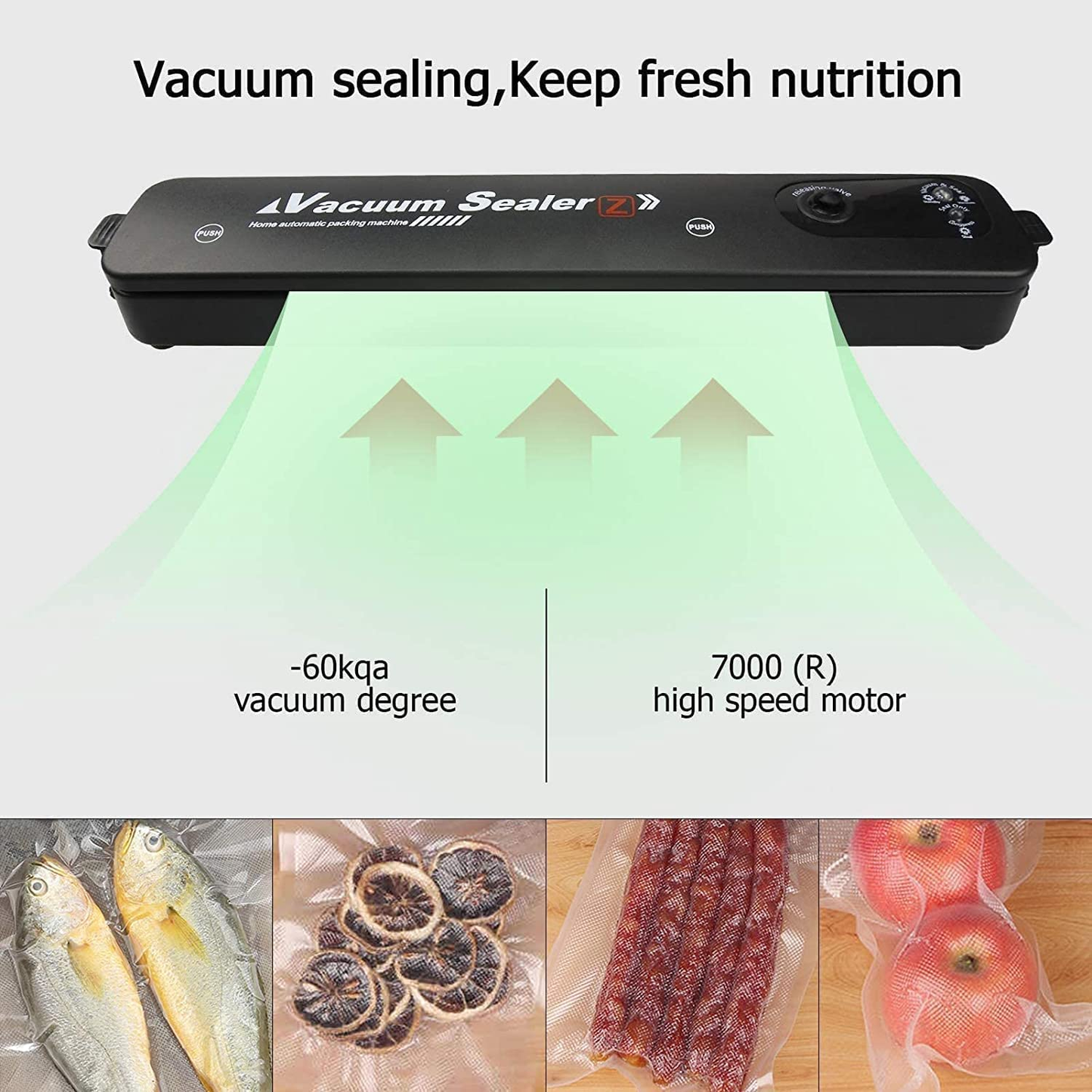 Vacuum Sealer Machine with 10 Vacuum Bags – Compact Food Preservation System