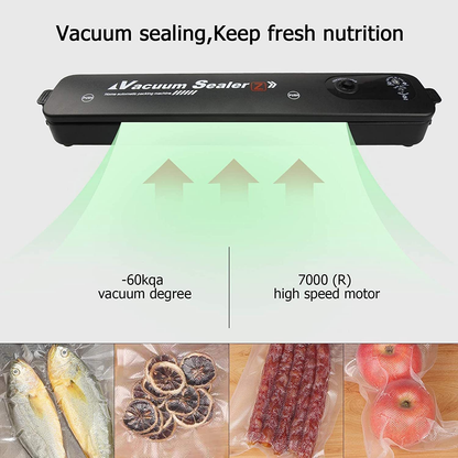 Vacuum Sealer Machine with 10 Vacuum Bags – Compact Food Preservation System